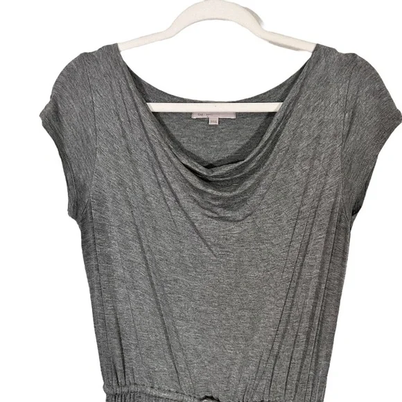 Gap Women's S Heather Gray Boat Neck Drawstring Waist Casual Maxi Dress size S - Picture 2 of 11